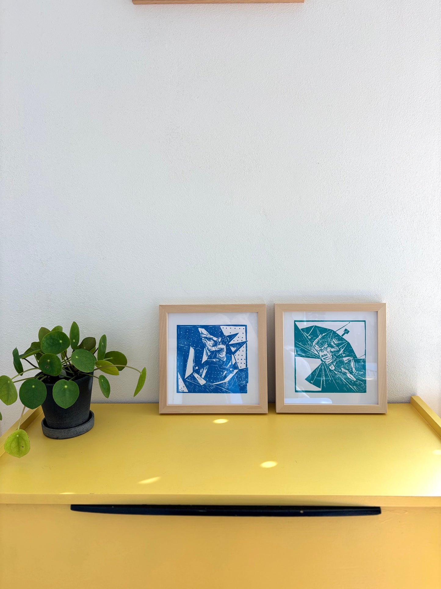 ‚Olympic Ondra' | Climber Linocut Print – Handgedruckter Kletter-Linoldruck | Gift for Climbers